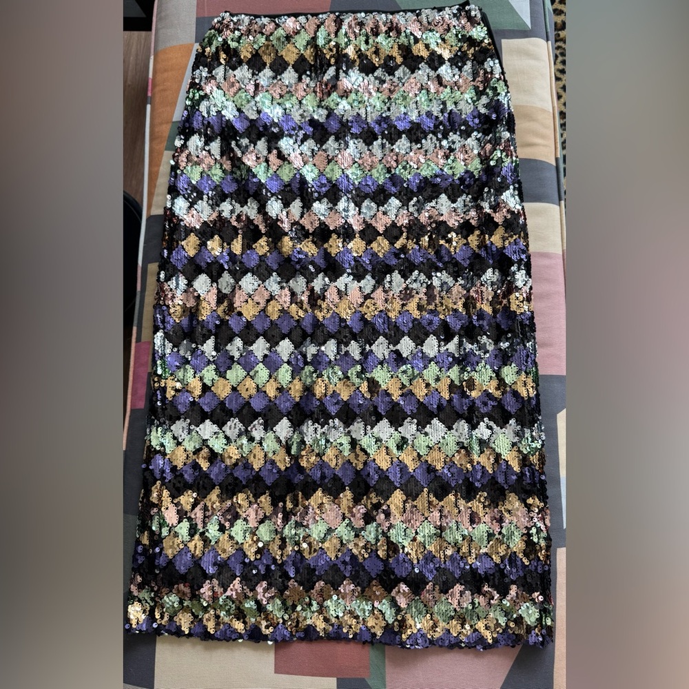 ZARA Sequined Midi Skirt - Small